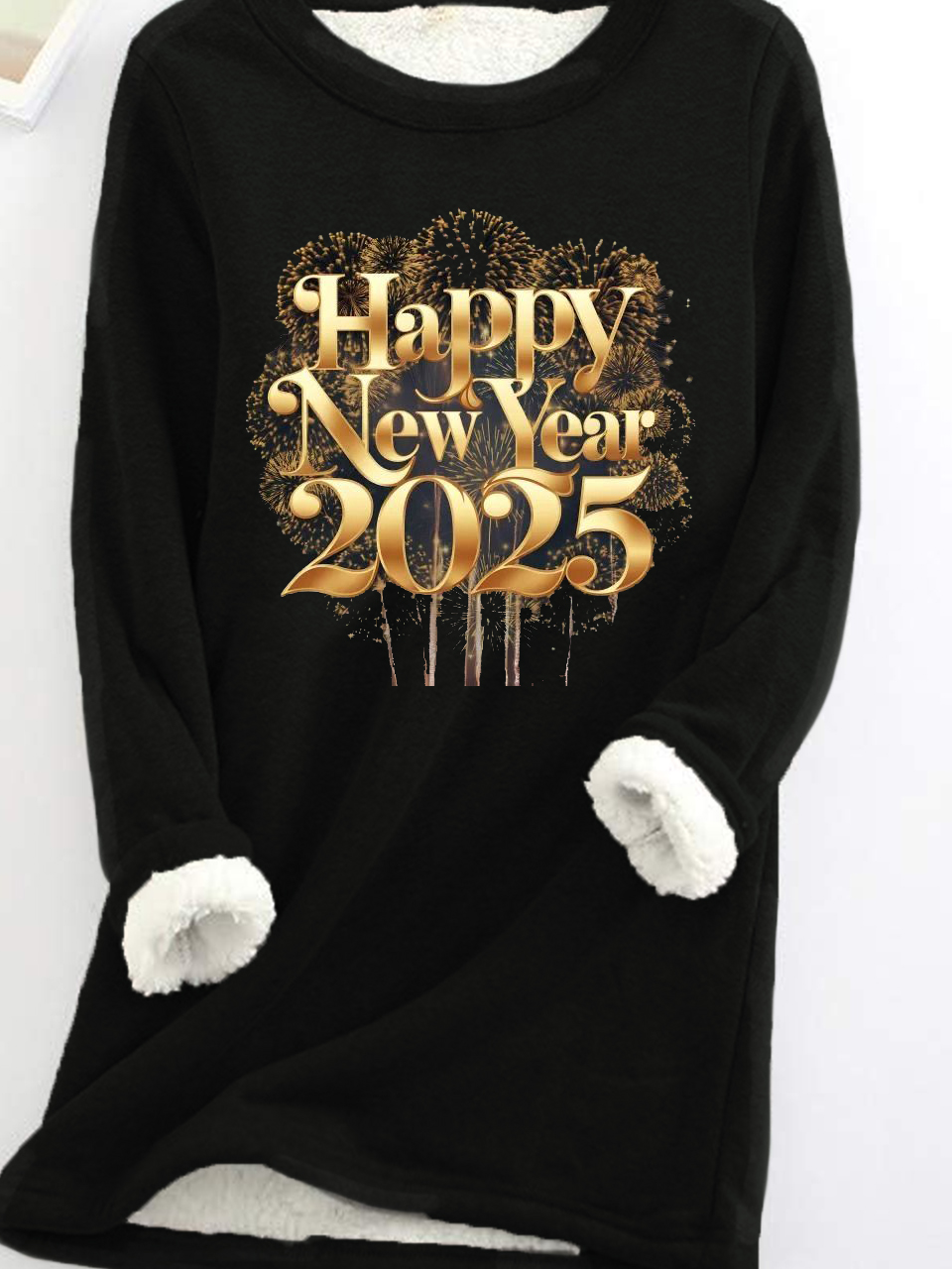 Sweat-shirts Décontracté Hiver Noël Polyester Quotidien Ample Mi-long Droit en Toison pour Femmes