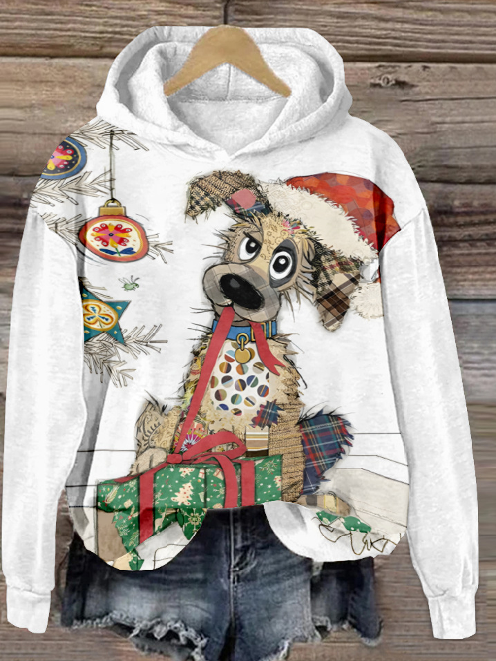 Sweat-shirts Décontracté Noël Printemps / Automne Sweat-shirt à Capuche Micro-élasticité Quotidien Noël Régulier Droit pour Femmes