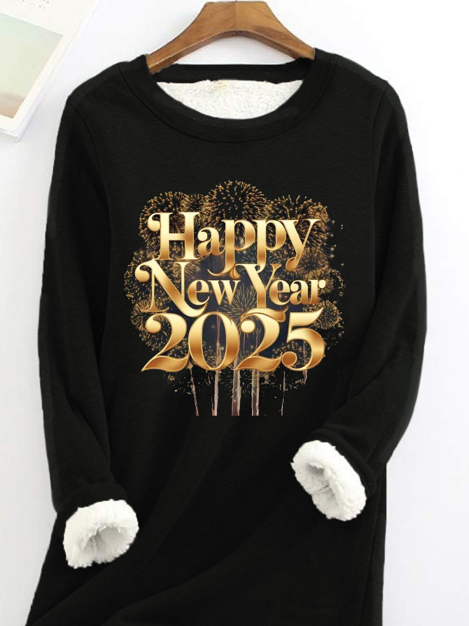 Sweat-shirts Décontracté Hiver Noël Polyester Quotidien Ample Mi-long Droit en Toison pour Femmes