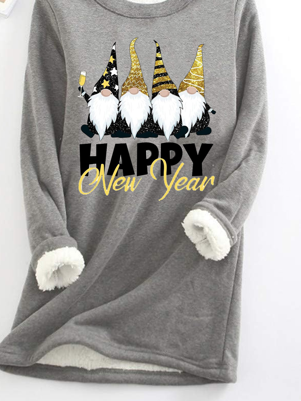 Sweat-shirts Décontracté Hiver Noël Polyester Naturel Quotidien Ample Mi-long en Toison pour Femmes