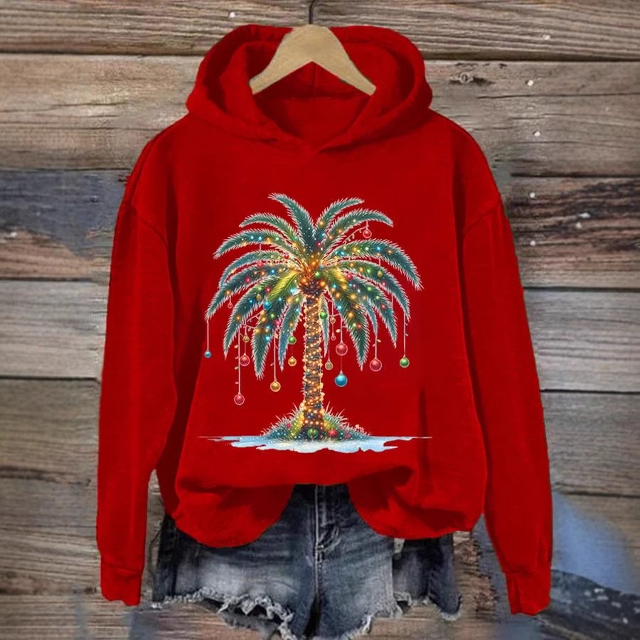 Sweat-shirts Décontracté Noël Printemps / Automne Polyester Sweat-shirt à Capuche Micro-élasticité Régulier Droit Régulier pour Femmes