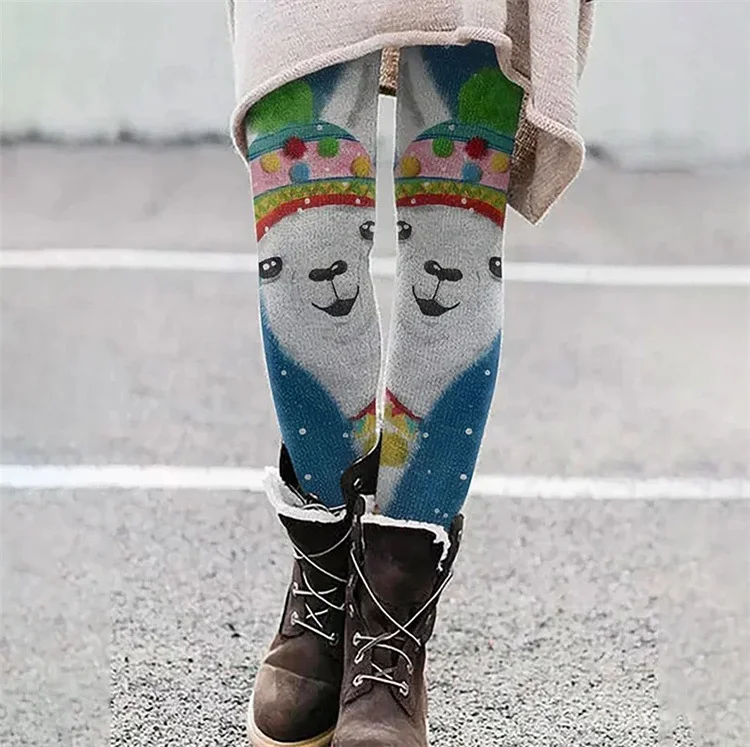 Pantalons De Yoga Femmes Décontracté Toutes Les Saisons Père Noël Polyester Micro-élasticité Fête Taille Moyenne Ligne T Régulier