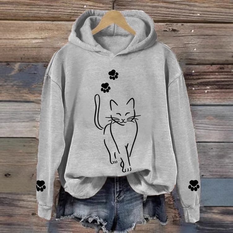 Sweat-shirts Décontracté Printemps / Automne Noël Polyester Sweat-shirt à Capuche Micro-élasticité Ample Droit Régulier pour Femmes