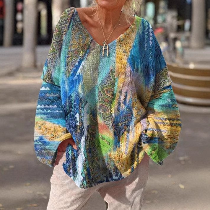 Sweat-shirts Décontracté Noël Printemps / Automne Col V Quotidien Ample Noël Mi-long Droit pour Femmes
