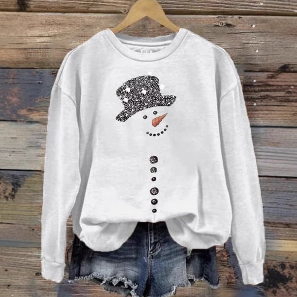 Sweat-shirts Décontracté Printemps / Automne Père Noël Polyester Micro-élasticité Quotidien Manches Longues Col Rond Régulier pour Femmes