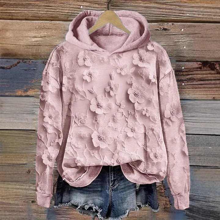 Sweat-shirts Décontracté Floral Printemps / Automne Polyester Sweat-shirt à Capuche Micro-élasticité Quotidien Manches Longues Régulier pour Femmes