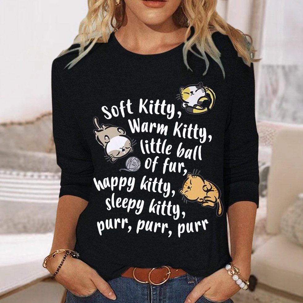 T-shirts Femmes Imprimé de Lettre Motif Décontracté Printemps / Automne Micro-élasticité Quotidien Ample Jersey Régulier Régulier