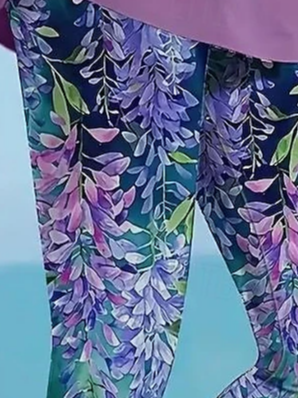 Pantalons De Yoga Décontracté Toutes Les Saisons Feuille Quotidien Serré Long Legging Droit Régulier pour Femmes