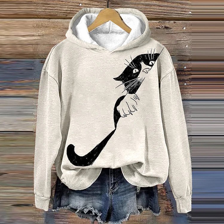 Sweat-shirts Femmes Décontracté Imprimé d'Animal Printemps / Automne Polyester Sweat-shirt à Capuche Ample Manches Longues Droit Régulier