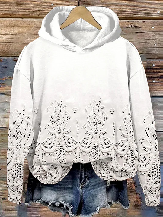Sweat-shirts Géométrique Décontracté Printemps / Automne Sweat-shirt à Capuche Micro-élasticité Quotidien Ample Manches Longues Régulier pour Femmes
