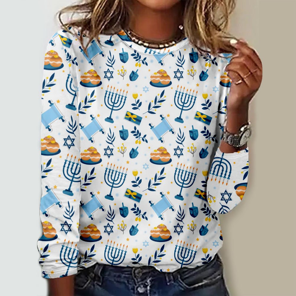 T-shirts Décontracté Abstrait Printemps / Automne Micro-élasticité Quotidien Ample Jersey Manches Longues Régulier pour Femmes