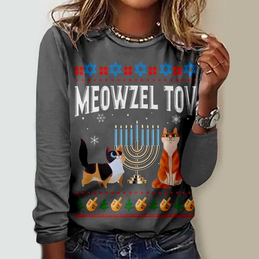 T-shirts Décontracté Abstrait Printemps / Automne Micro-élasticité Quotidien Ample Jersey Manches Longues Régulier pour Femmes