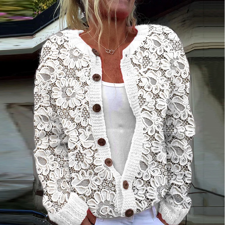 Cardigans Femmes Ethnique Printemps / Automne impression en 3D Tricoté Faire la navette Ample Régulier Droit Régulier