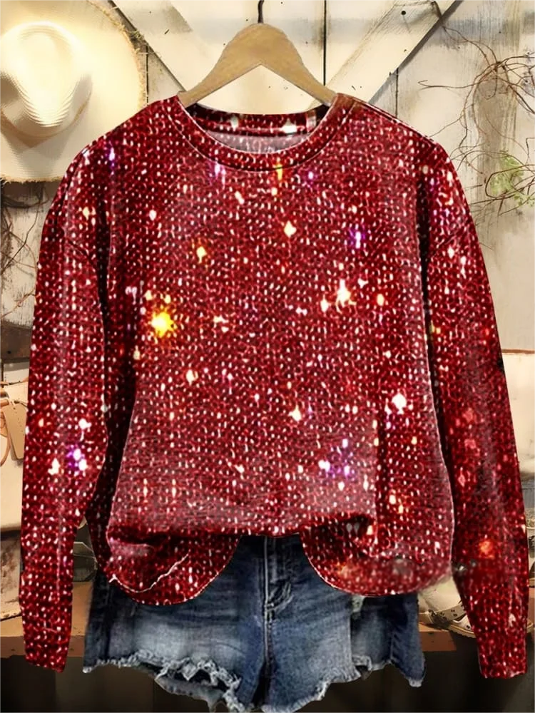 Sweat-shirts Décontracté impression en 3D Printemps / Automne Polyester Fête Manches Longues Col Rond Droit Régulier pour Femmes