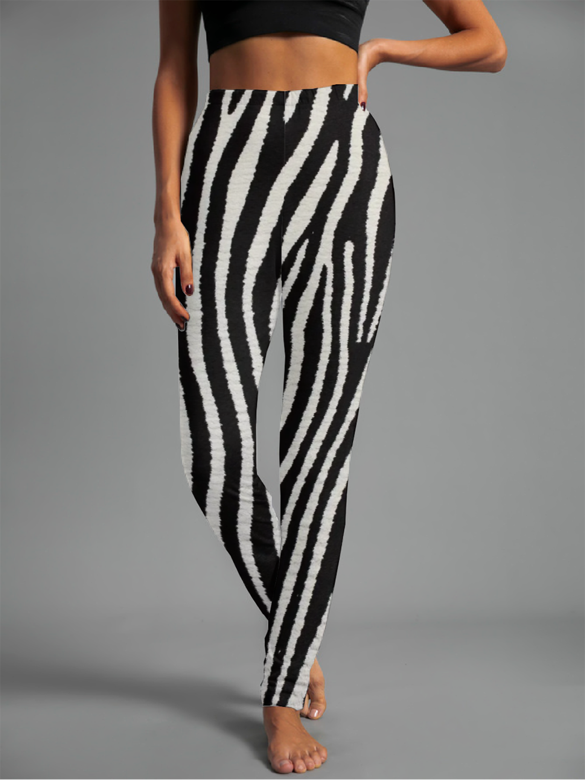 Pantalons De Yoga Femmes Géométrique Décontracté Toutes Les Saisons à Haute Élasticité Quotidien Jersey Long Droit Régulier