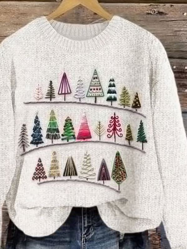 Pulls Femmes Décontracté Hiver Noël Micro-élasticité Quotidien Ample Manches Longues Col Rond Régulier