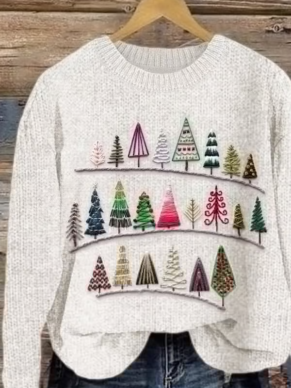 Pulls Femmes Décontracté Hiver Noël Micro-élasticité Quotidien Ample Manches Longues Col Rond Régulier