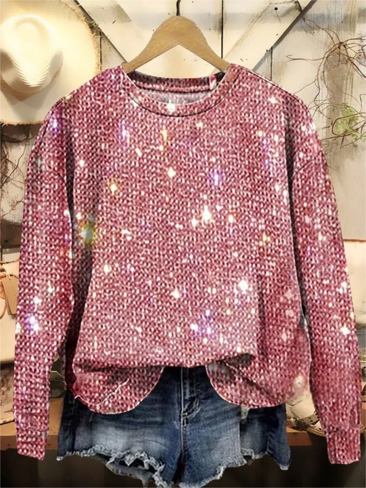 Sweat-shirts Décontracté impression en 3D Printemps / Automne Polyester Fête Manches Longues Col Rond Droit Régulier pour Femmes