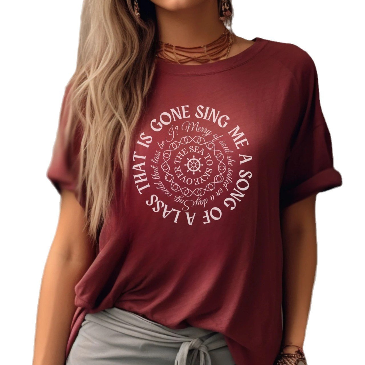 T-shirts Décontracté Été Imprimé de Lettre Motif Micro-élasticité Ample Jersey Manches Courtes Régulier Droit pour Femmes