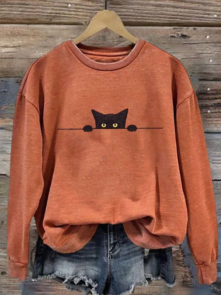 Sweat-shirts Rétro Printemps / Automne impression en 3D Polyester Quotidien Ample Manches Longues Droit Régulier pour Femmes