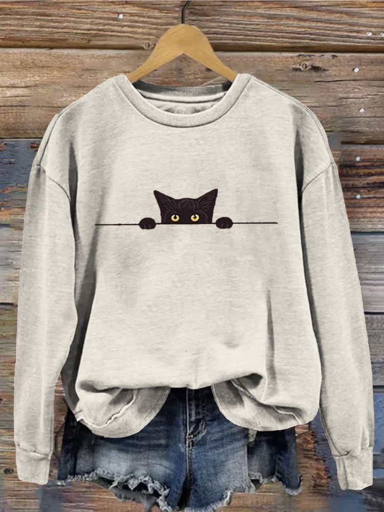 Sweat-shirts Rétro Printemps / Automne impression en 3D Polyester Quotidien Ample Manches Longues Droit Régulier pour Femmes