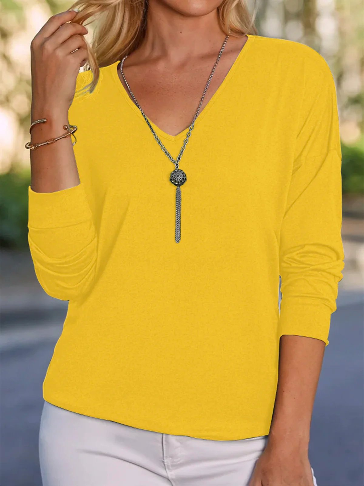 Chemisiers1 Femmes Rétro Plain Printemps / Automne Polyester Ample Meilleure vente Régulier Droit Régulier