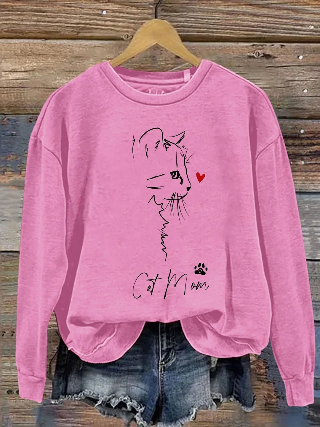 Sweat-shirts Rétro Printemps / Automne impression en 3D Micro-élasticité Quotidien Col Rond Régulier Droit Régulier pour Femmes