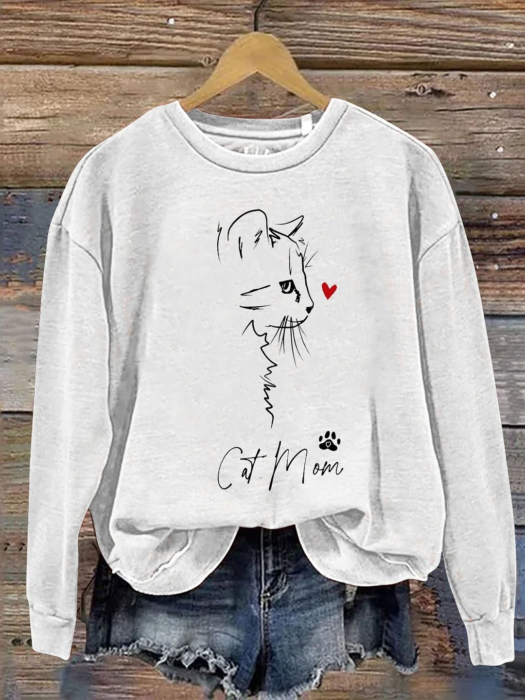 Sweat-shirts Rétro Printemps / Automne impression en 3D Micro-élasticité Quotidien Col Rond Régulier Droit Régulier pour Femmes