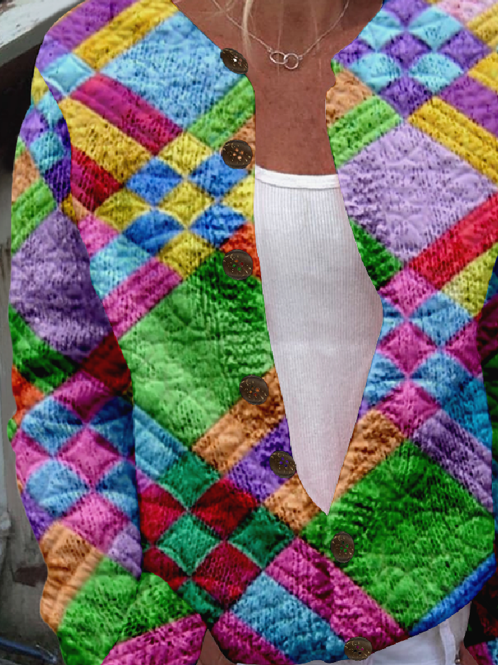 Cardigans Femmes Décontracté Printemps / Automne impression en 3D Tricoté Ample Manches Longues Col Rond Droit Régulier