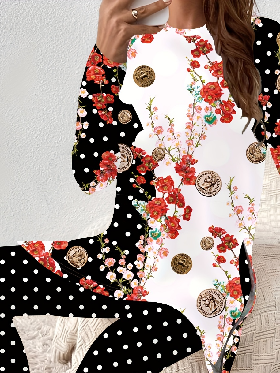 Deux Pièces Ensembles Décontracté Floral Printemps / Automne Aucune élasticité Quotidien Ample Jersey Top Avec Pantalons Régulier pour Femmes