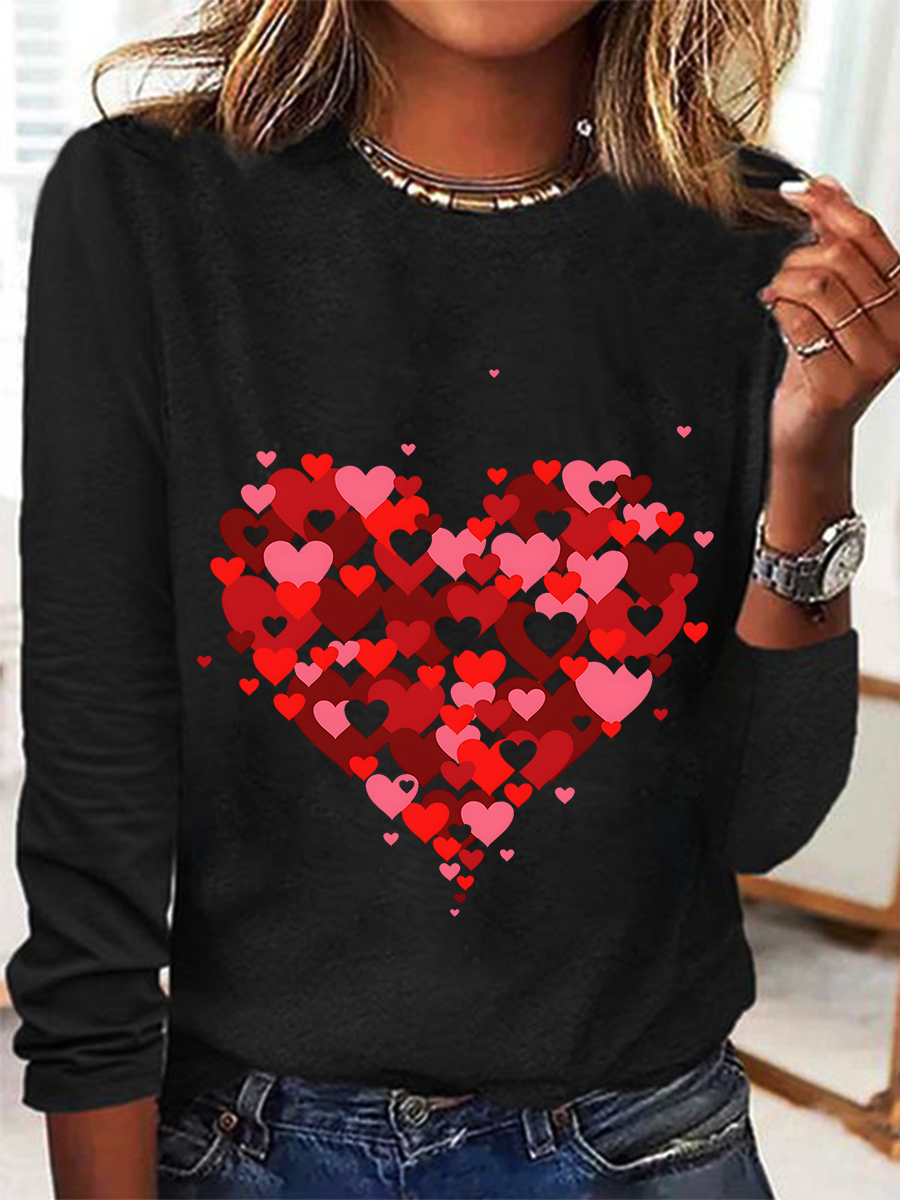 Chemisiers1 Femmes Décontracté Printemps / Automne le Jour de la Saint-Valentin Quotidien Ample Meilleure vente Manches Longues Régulier Élasticité moyenne
