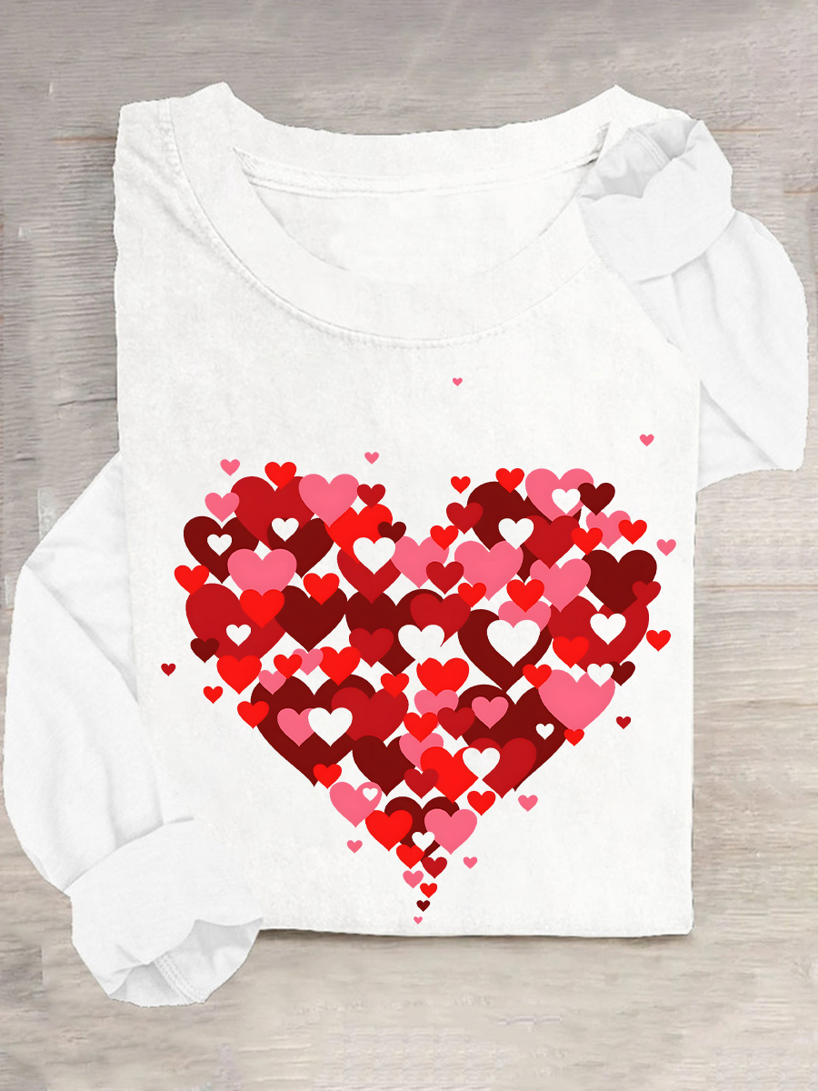 Chemisiers1 Femmes Décontracté Printemps / Automne le Jour de la Saint-Valentin Quotidien Ample Meilleure vente Manches Longues Régulier Élasticité moyenne
