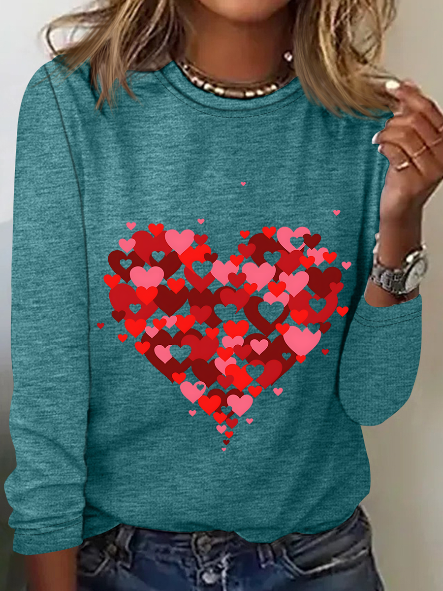 Chemisiers1 Femmes Décontracté Printemps / Automne le Jour de la Saint-Valentin Quotidien Ample Meilleure vente Manches Longues Régulier Élasticité moyenne