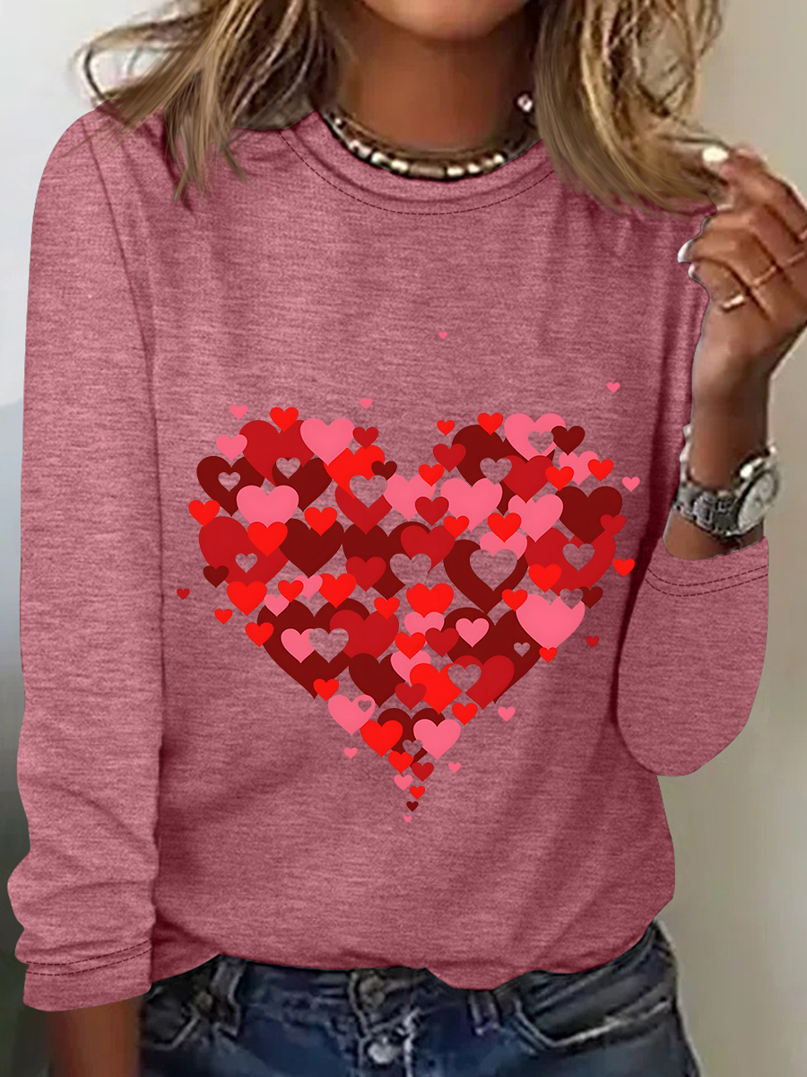 Chemisiers1 Femmes Décontracté Printemps / Automne le Jour de la Saint-Valentin Quotidien Ample Meilleure vente Manches Longues Régulier Élasticité moyenne