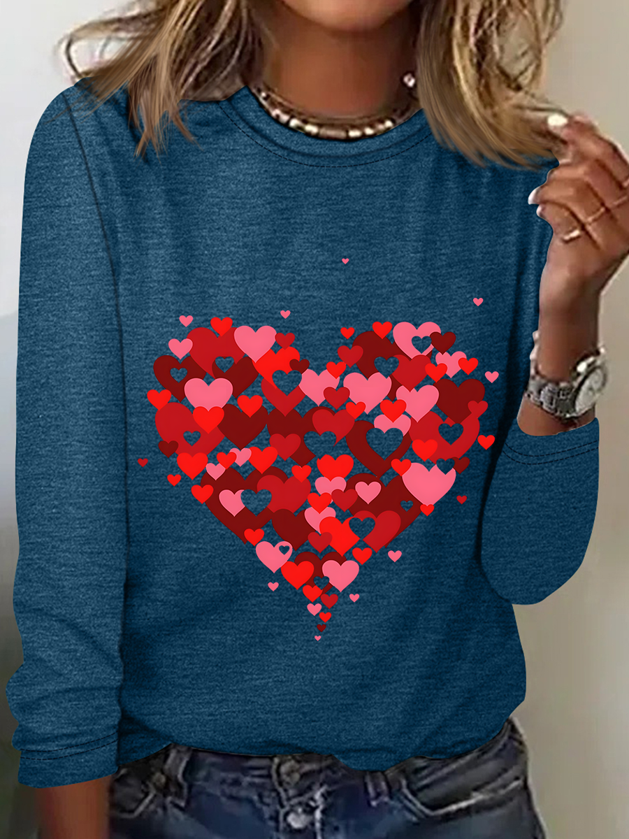 Chemisiers1 Femmes Décontracté Printemps / Automne le Jour de la Saint-Valentin Quotidien Ample Meilleure vente Manches Longues Régulier Élasticité moyenne