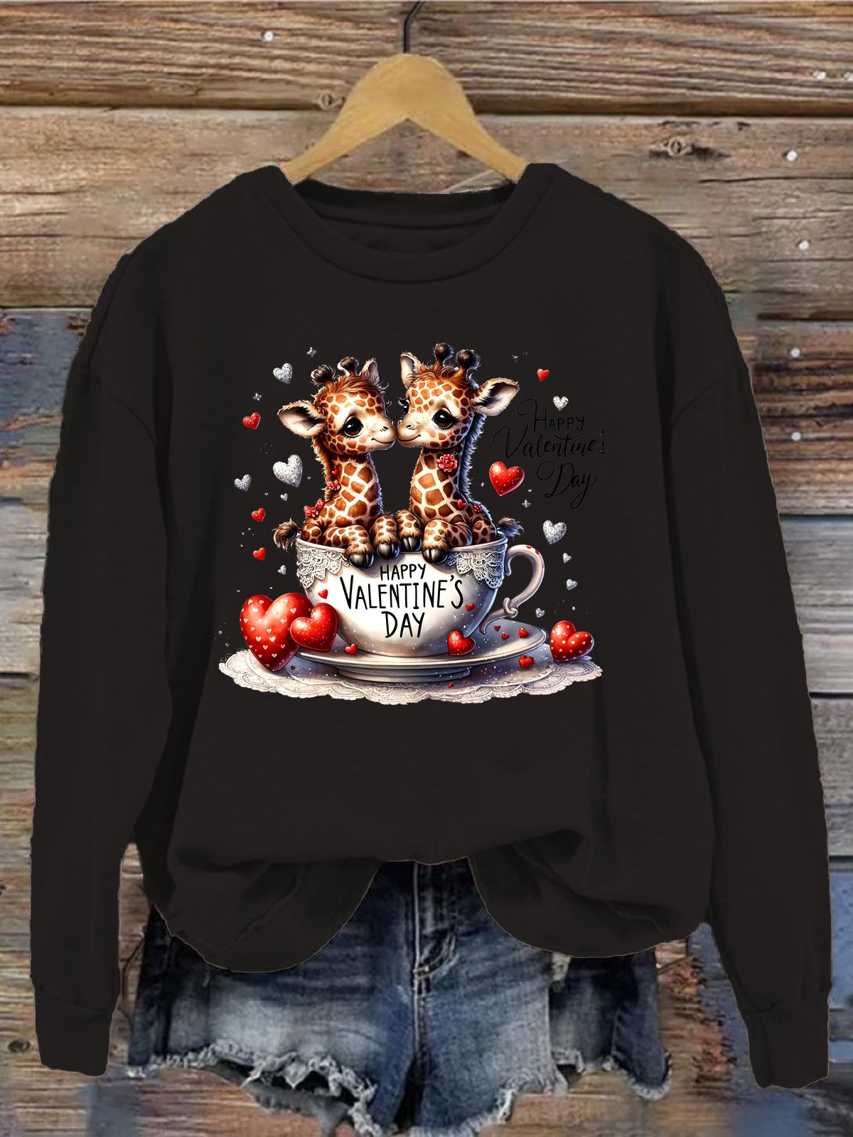 Sweat-shirts Décontracté Printemps / Automne Cerf Micro-élasticité Quotidien 1 * Top Manches Longues Régulier Droit pour Femmes