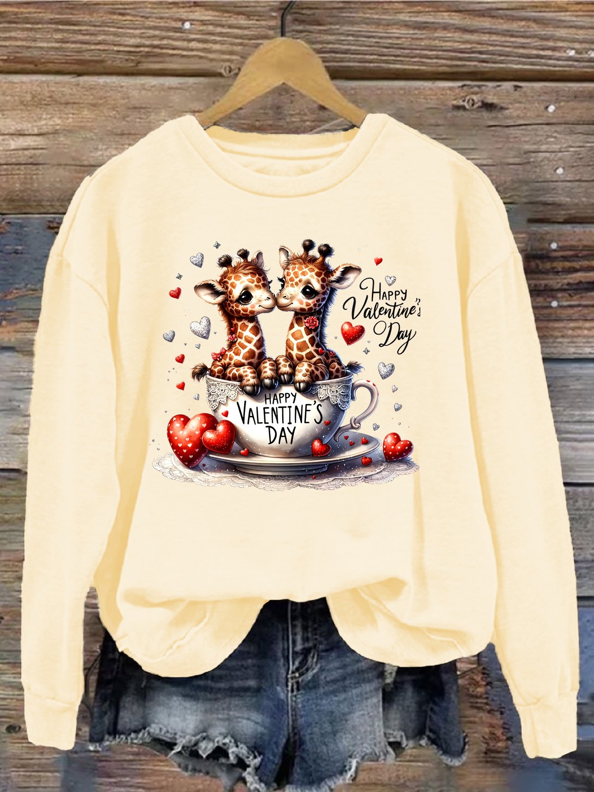 Sweat-shirts Décontracté Printemps / Automne Cerf Micro-élasticité Quotidien 1 * Top Manches Longues Régulier Droit pour Femmes