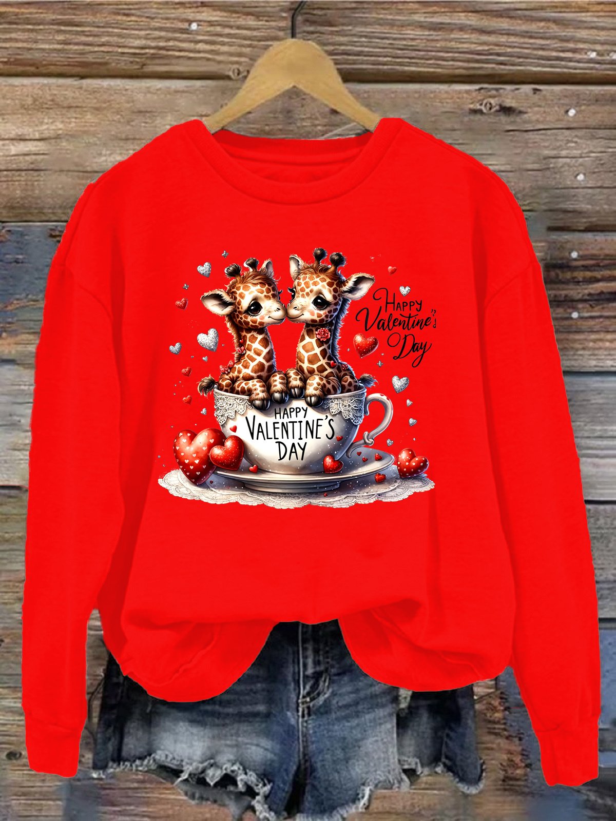 Sweat-shirts Décontracté Printemps / Automne Cerf Micro-élasticité Quotidien 1 * Top Manches Longues Régulier Droit pour Femmes