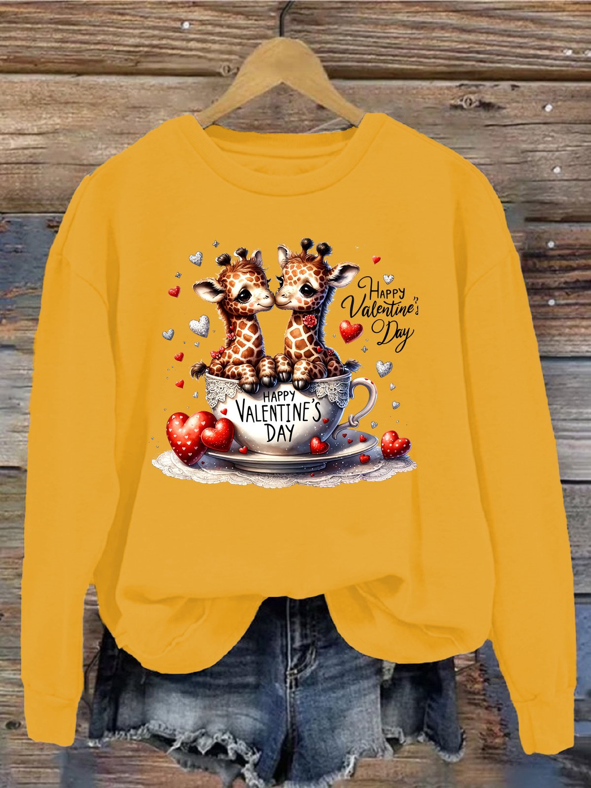 Sweat-shirts Décontracté Printemps / Automne Cerf Micro-élasticité Quotidien 1 * Top Manches Longues Régulier Droit pour Femmes