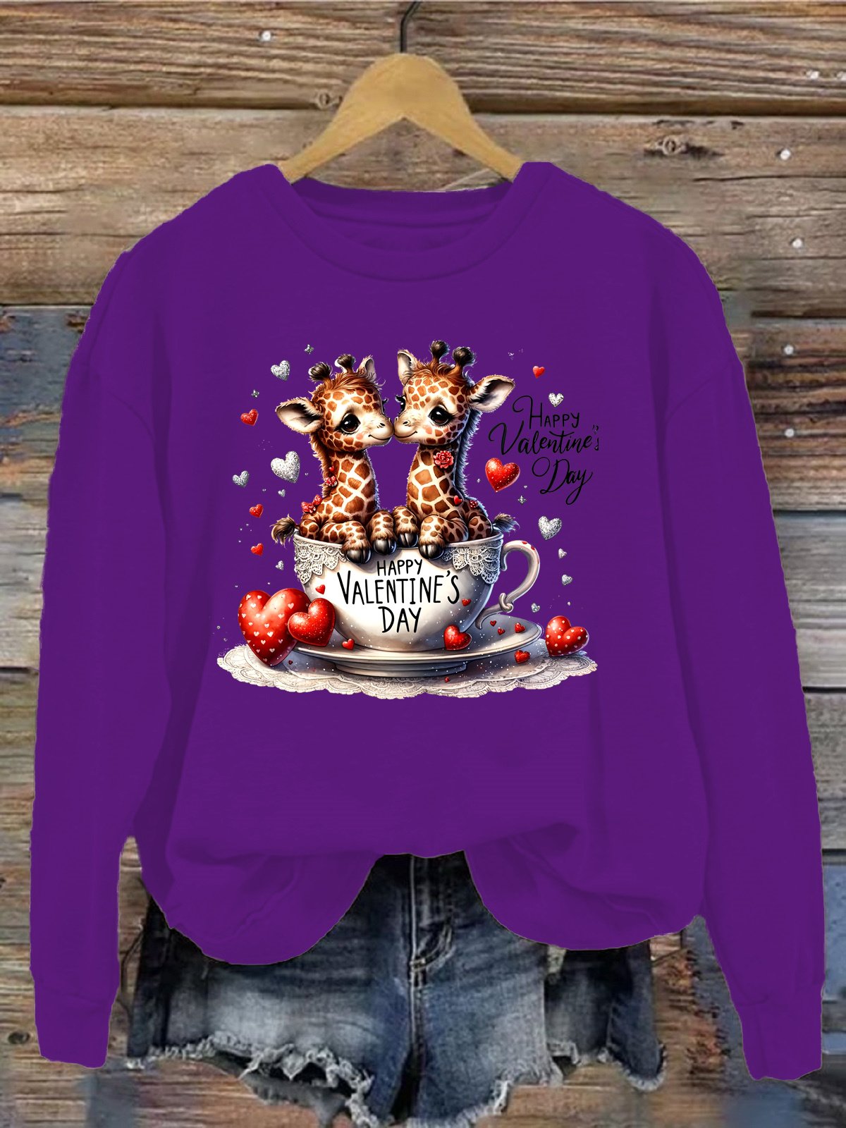 Sweat-shirts Décontracté Printemps / Automne Cerf Micro-élasticité Quotidien 1 * Top Manches Longues Régulier Droit pour Femmes