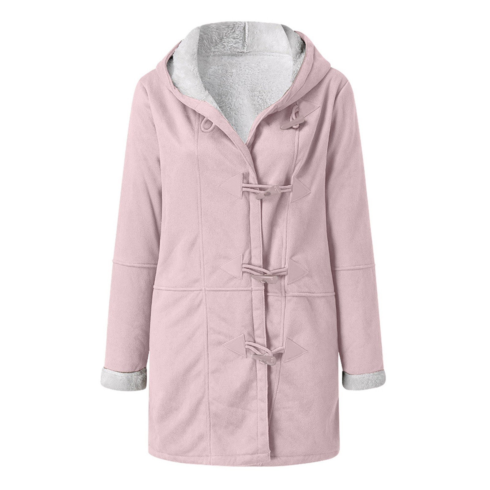 Micro-élasticité Sweat-shirt à Capuche Manches Longues en Toison Plain Blouson pour Femmes