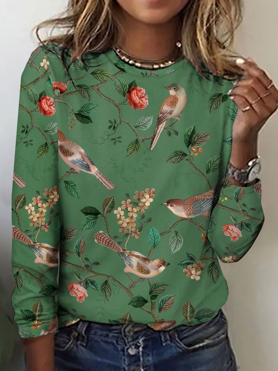 T-shirts Décontracté Printemps / Automne Plaid Coton Micro-élasticité Quotidien Coupe Régulière Trapèze Régulier pour Femmes