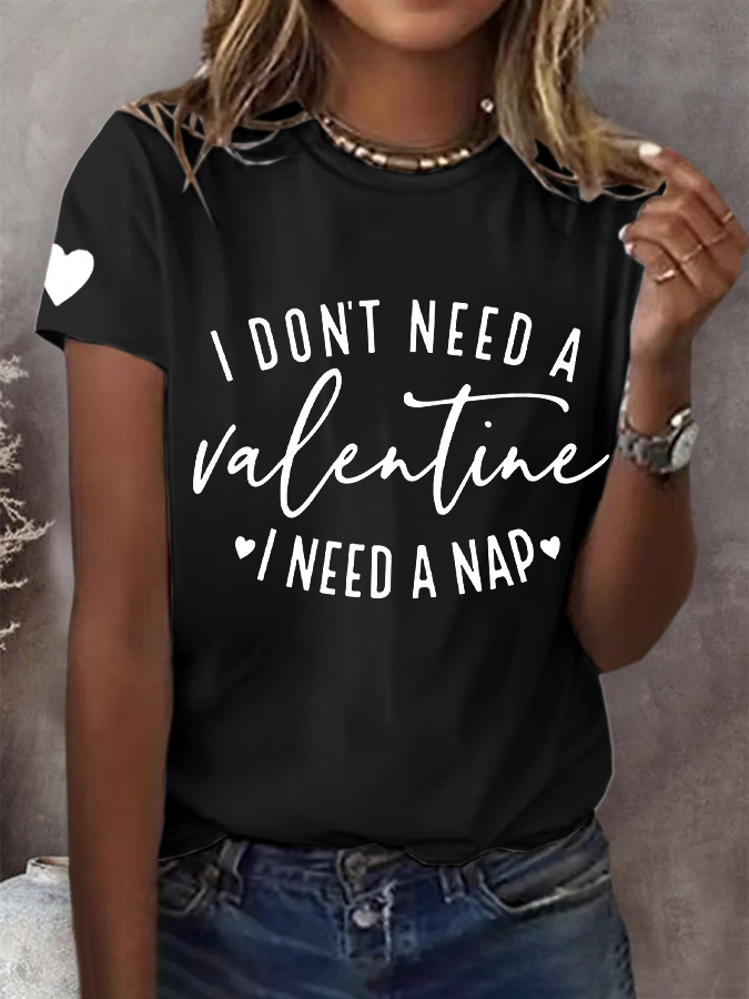 T-shirts Femmes Décontracté Été Lettres de texte Micro-élasticité Ample Jersey Manches Courtes Col Rond Régulier