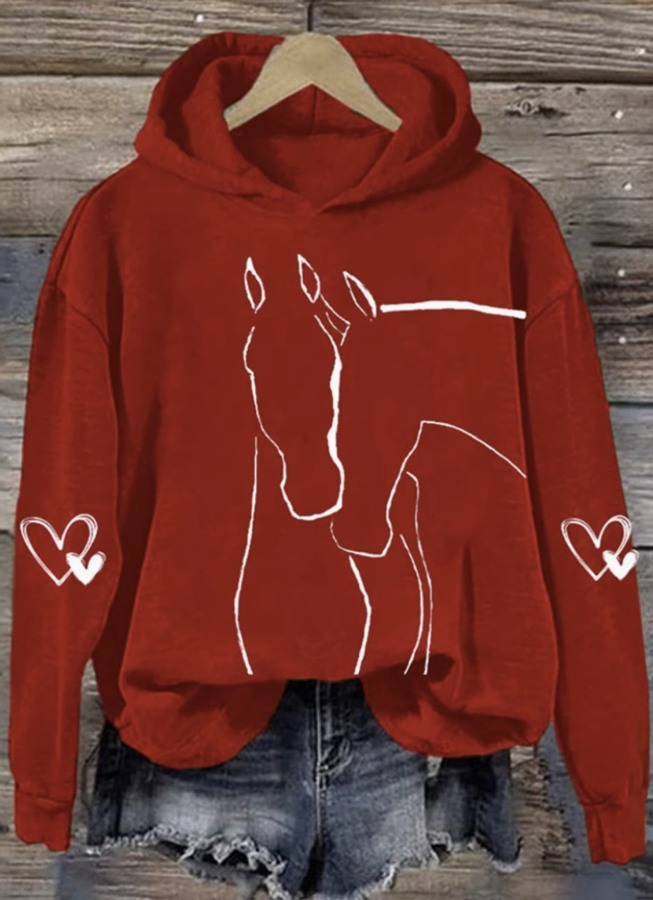 à Capuche Décontracté Imprimé d'Animal Printemps / Automne Polyester Sweat-shirt à Capuche Micro-élasticité Quotidien Régulier Trapèze pour Femmes