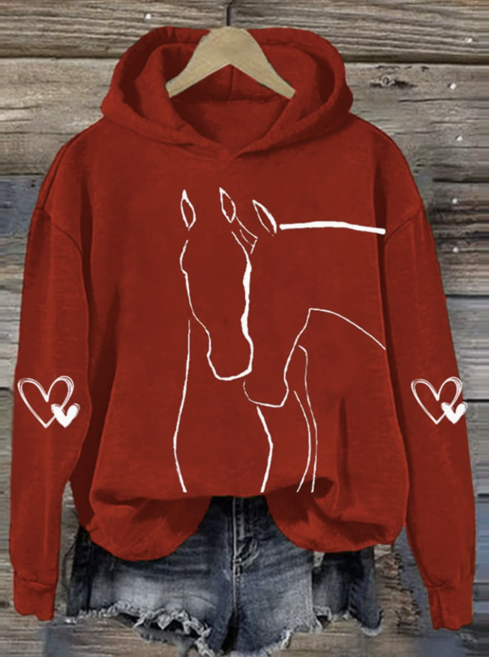 à Capuche Décontracté Imprimé d'Animal Printemps / Automne Polyester Sweat-shirt à Capuche Micro-élasticité Quotidien Régulier Trapèze pour Femmes