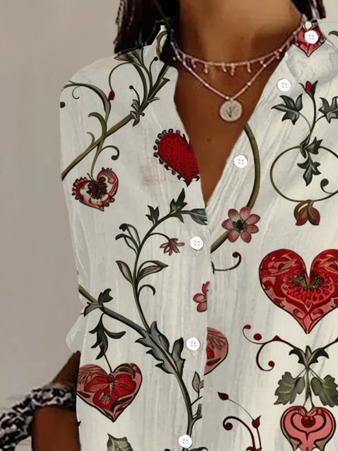 Chemises Femmes Décontracté Floral Printemps / Automne Aucune élasticité Manches Longues Régulier Boucle Régulier T.-N.-L.