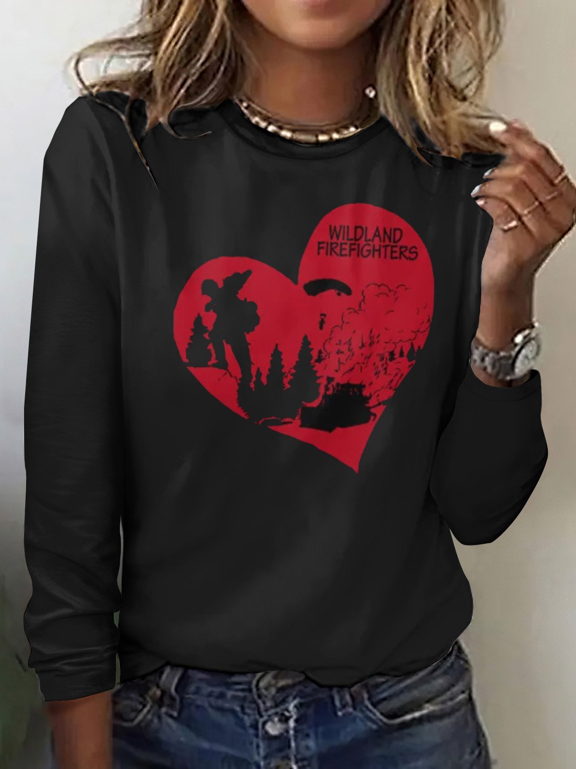 T-shirts Décontracté Printemps / Automne Plaid Polyester Micro-élasticité Quotidien Col Rond Trapèze Régulier pour Femmes