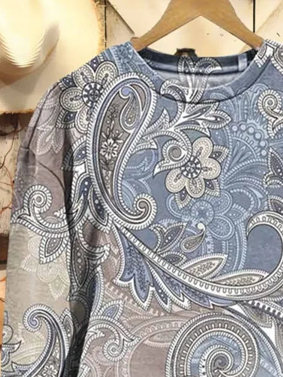 Sweat-shirts Femmes Décontracté Floral Printemps / Automne Polyester Imprimé Aucune élasticité Quotidien Régulier Régulier