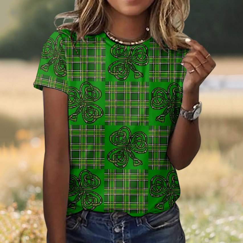 T-shirts Femmes Géométrique Décontracté Été Micro-élasticité Vacances Coupe Régulière Manches Courtes Trapèze Régulier