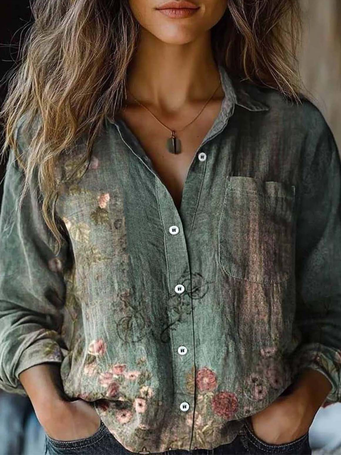 Chemises Décontracté impression en 3D Printemps / Automne Polyester Micro-élasticité Vacances Ample Manches Longues Droit pour Femmes
